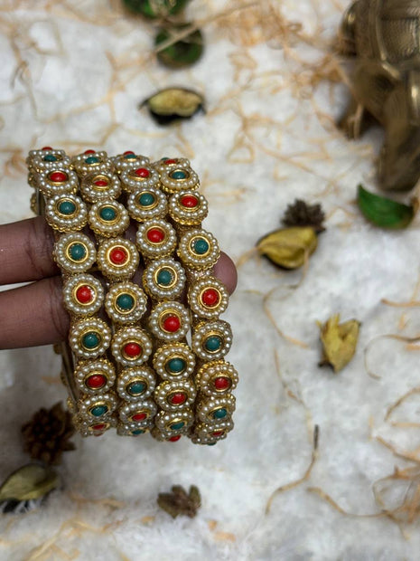 Side Bangle With Stone Work