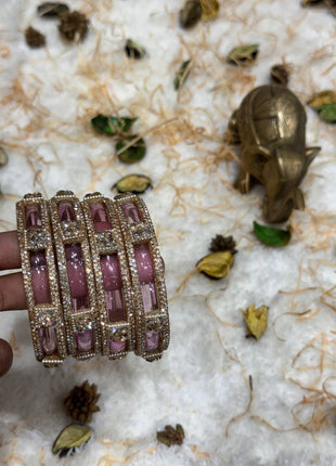 Side Bangle With Stone Work