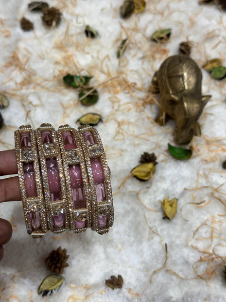 Side Bangle With Stone Work