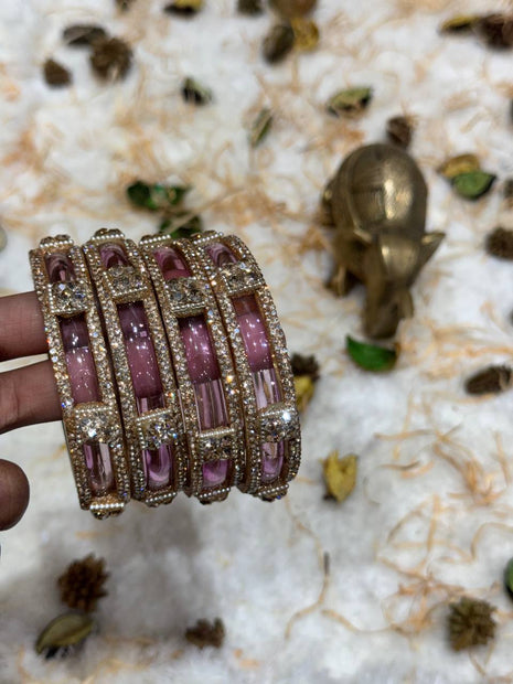 Side Bangle With Stone Work