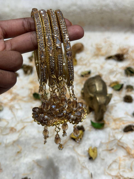 Side Bangle With Stone Work