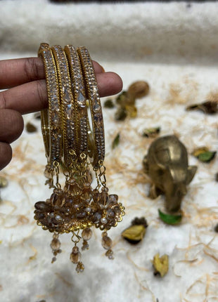 Side Bangle With Stone Work
