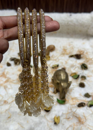 Side Bangle With Stone Work