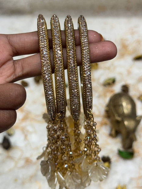 Side Bangle With Stone Work