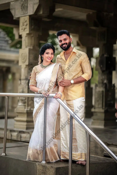 Couple Combo Collection ( Shirt + Dhoti + Saree)