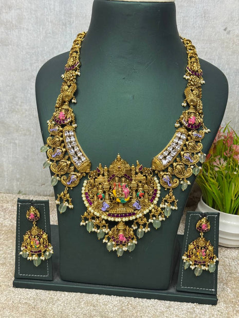 Temple with Diamond look Stone Jewellery