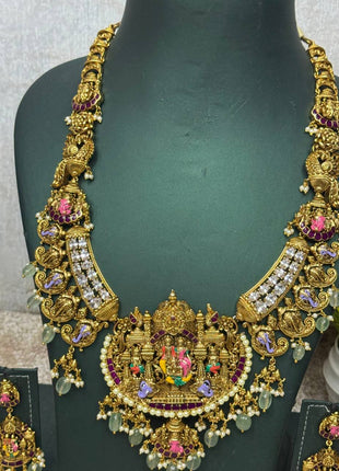 Temple with Diamond look Stone Jewellery