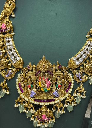 Temple with Diamond look Stone Jewellery