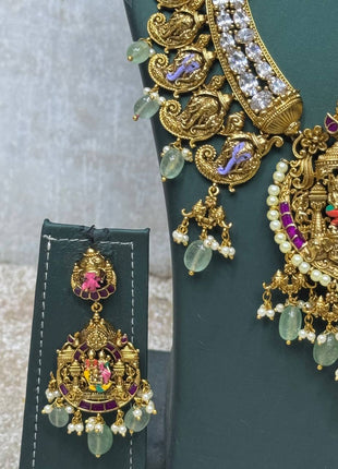 Temple with Diamond look Stone Jewellery