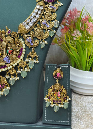 Temple with Diamond look Stone Jewellery