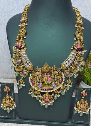 Temple with Diamond look Stone Jewellery