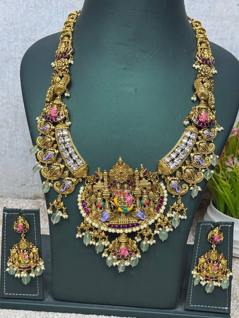Temple with Diamond look Stone Jewellery