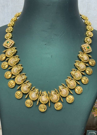 Kasu Malai with Diamond look Stone Jewellery