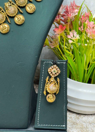 Kasu Malai with Diamond look Stone Jewellery