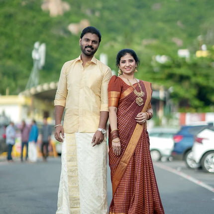 Couple Combo Collection ( Shirt + Dhoti + Saree)