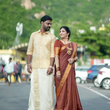 Couple Combo Collection ( Shirt + Dhoti + Saree)