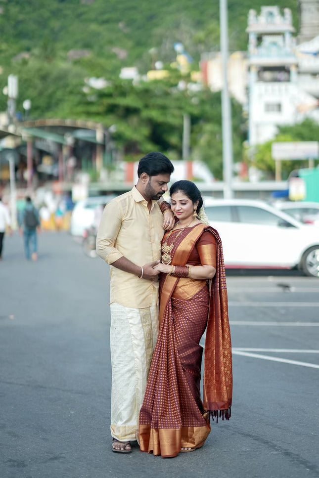 Couple Combo Collection ( Shirt + Dhoti + Saree)