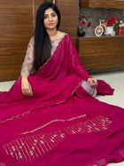 Georgette Half Saree (Stitched Skirt, Unstitched Blouse)