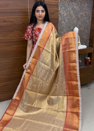 Katan With Lace Work Border