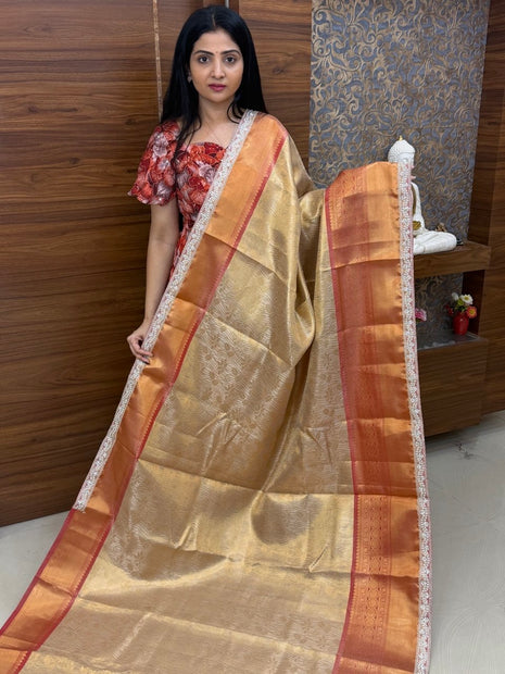 Katan With Lace Work Border