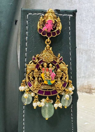 Temple with Diamond look Stone Jewellery
