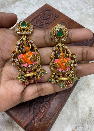 Temple with Diamond look Stone Jewellery