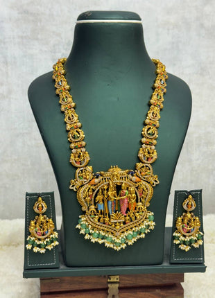 Temple with Diamond look Stone Jewellery