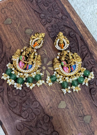 Temple with Diamond look Stone Jewellery