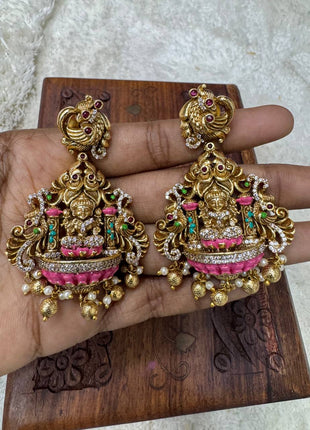 Temple with Diamond look Stone Jewellery
