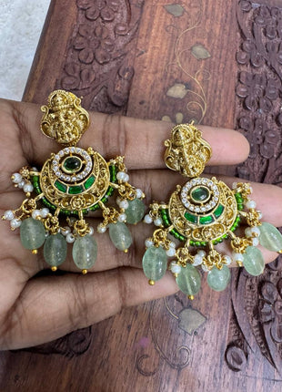 Temple with Diamond look Stone Jewellery