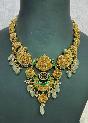 Temple with Diamond look Stone Jewellery