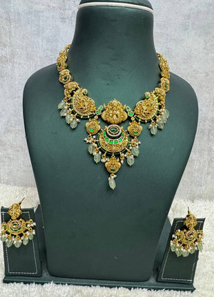 Temple with Diamond look Stone Jewellery