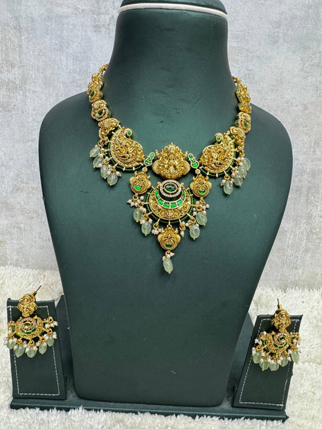Temple with Diamond look Stone Jewellery