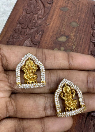 Temple with Diamond look Stone Jewellery