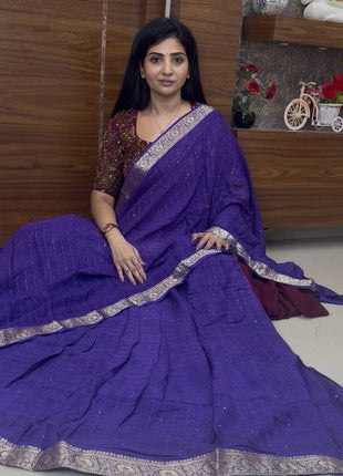 Georgette Half Saree (Stitched Skirt, Unstitched Blouse)