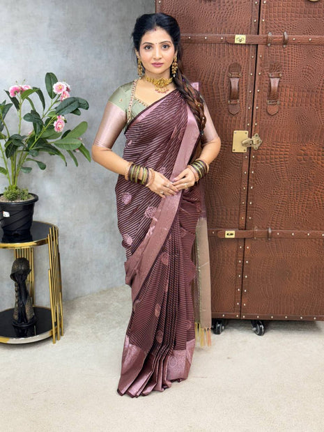 Premium Kanchi Silver Zari