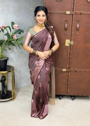 Premium Kanchi Silver Zari