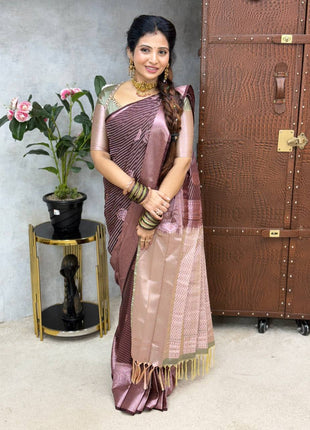 Premium Kanchi Silver Zari