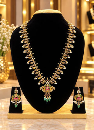 Temple with Diamond look Stone Jewellery