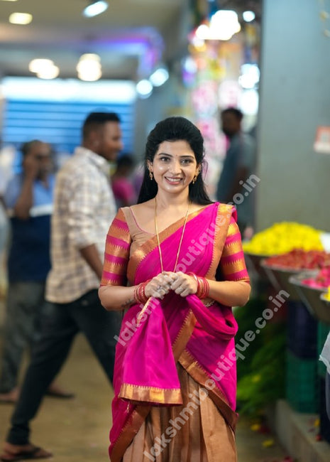 Half Saree (Stitched Skirt, Unstitched Blouse)