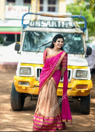 Half Saree (Stitched Skirt, Unstitched Blouse)