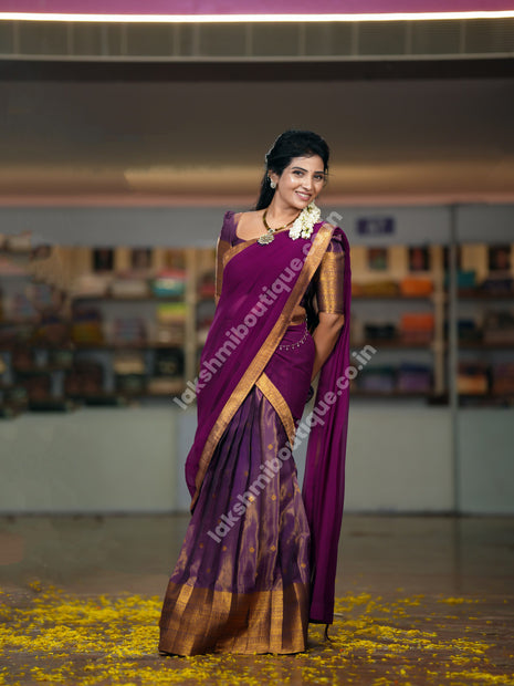 Half Saree (Stitched Skirt, Unstitched Blouse)