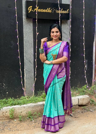 Premium Kanchi Silver Zari