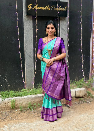 Premium Kanchi Silver Zari