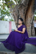 Georgette Half Saree (Stitched Skirt, Unstitched Blouse)