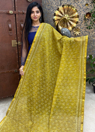 Cotton With (Bagru Dabu Print Saree)