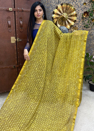 Cotton With (Bagru Dabu Print Saree)