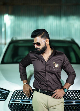 Shirt Full Sleeve- coffee brown