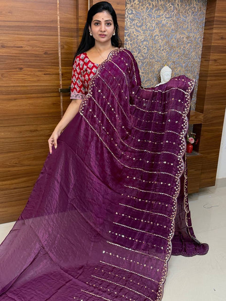 Designer  Saree (STONE WORK)
