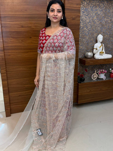 Designer Saree (STONE WORK)